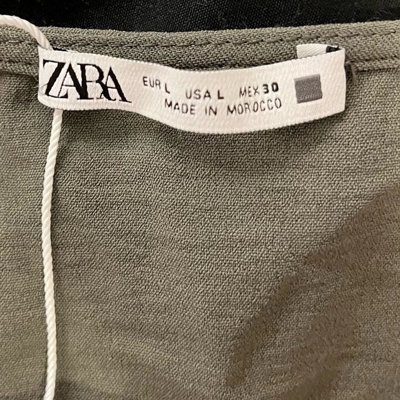 ZARA Olive Green Draped Wrap Top NWT Size Large - Picture 10 of 11